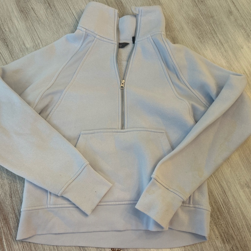 Light Powder Blue Zip-Up Hoodie